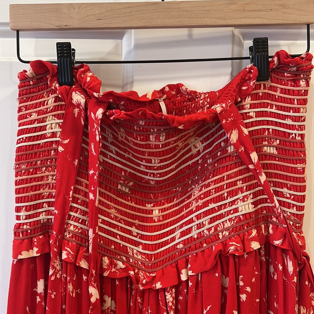 Free People Red Floral Jumpsuit - Picture 4 of 4